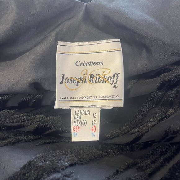 Joseph Ribkoff Creations Vintage Evening Dress Velvet Detail Midi Size MED - Picture 6 of 8